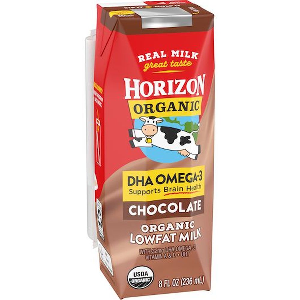 Horizon Organic 1 Percent Low Fat Chocolate Milk With Dha Omega-3, 8 Fluid Ounce Aseptic Box -- 18 Per Case