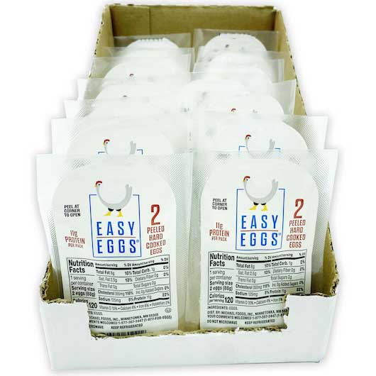 Easy Eggs Peeled Hard Cooked Eggs, 2 Count -- 14 Per Case