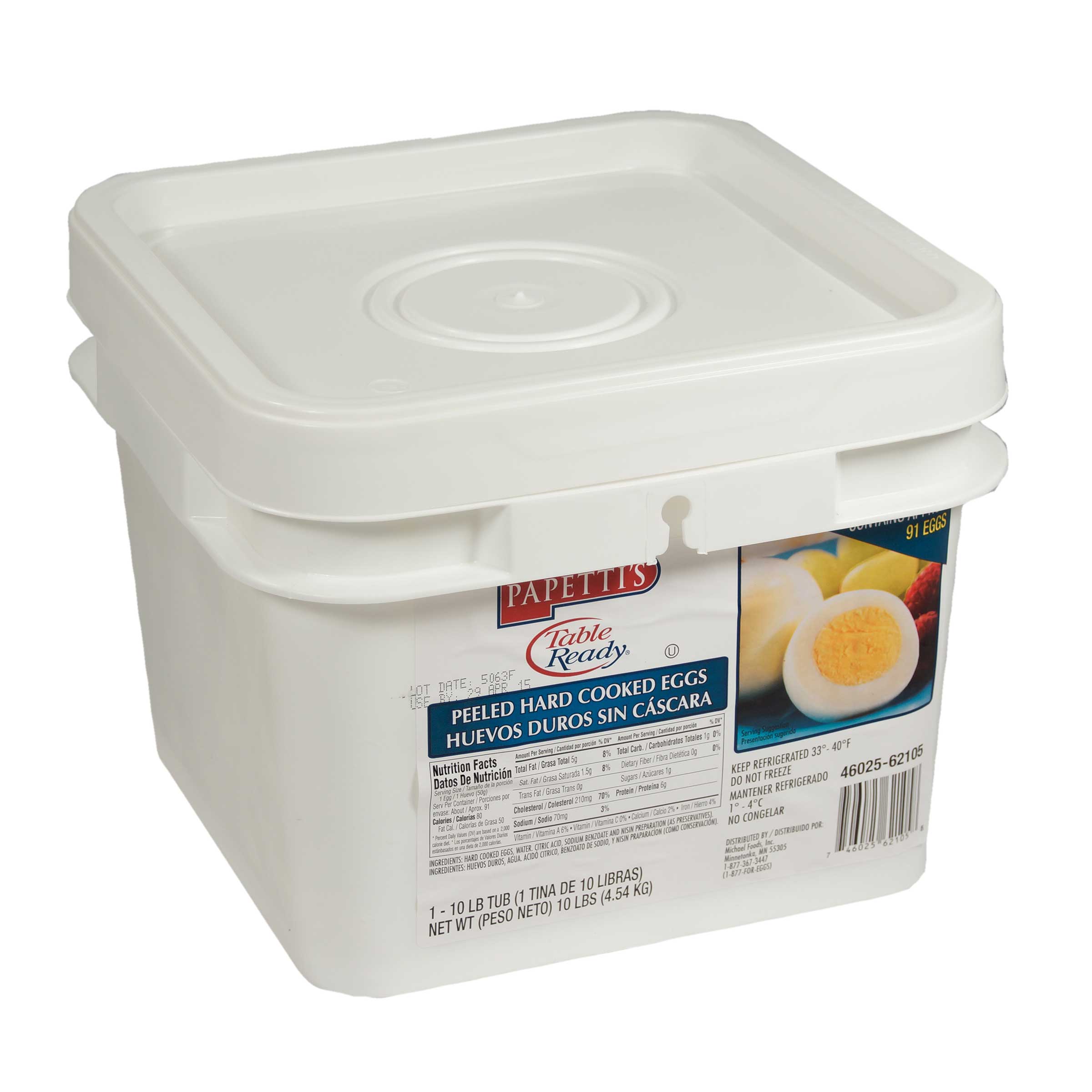 Papetti's Peeled Hard Cooked Eggs, 10 Pound