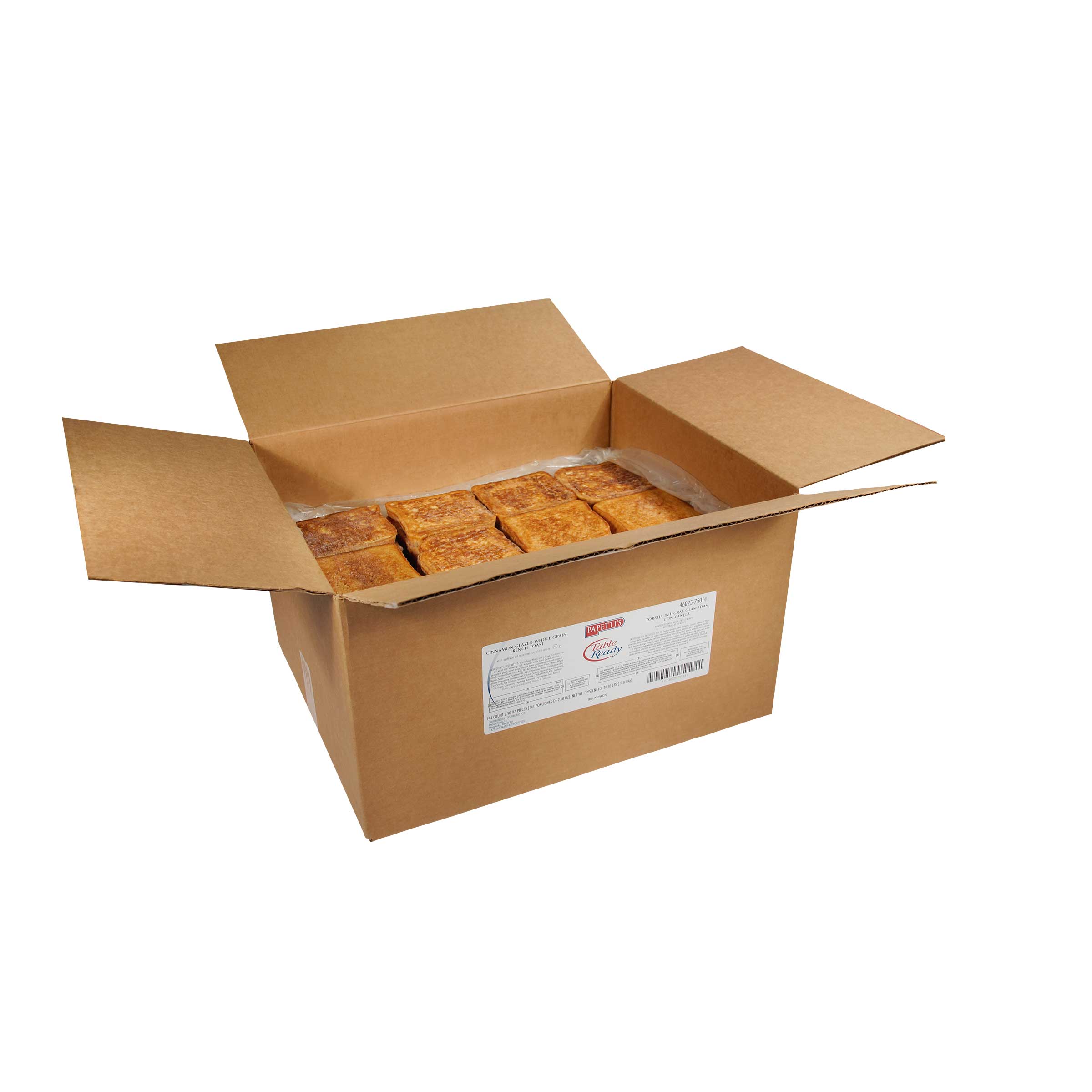 Papettis Table Ready 100 Percent Whole Grain Cinnamon Glazed French Toast Slice, 2.9 Ounce  French Toast -- 144 per case.