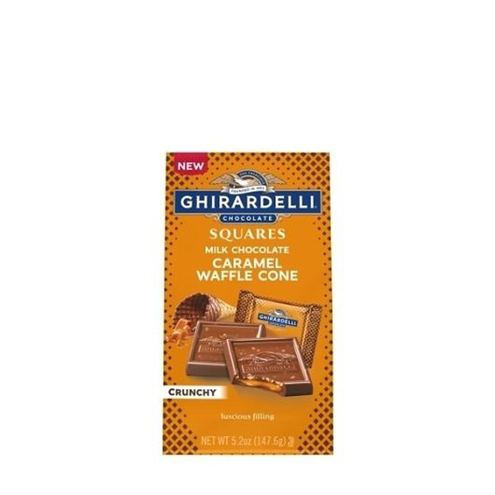 Ghirardelli Milk Chocolate Caramel Waffle Cone Squares, 5.2 Ounce -- 6 Per Case