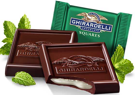 Ghirardelli Dark Chocolate Mint Squares, 0.53 Ounce -- 430 per case