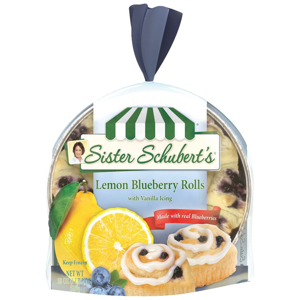 Sister Schuberts Lemon Blueberry Rolls, 18 Ounce -- 6 Per Case