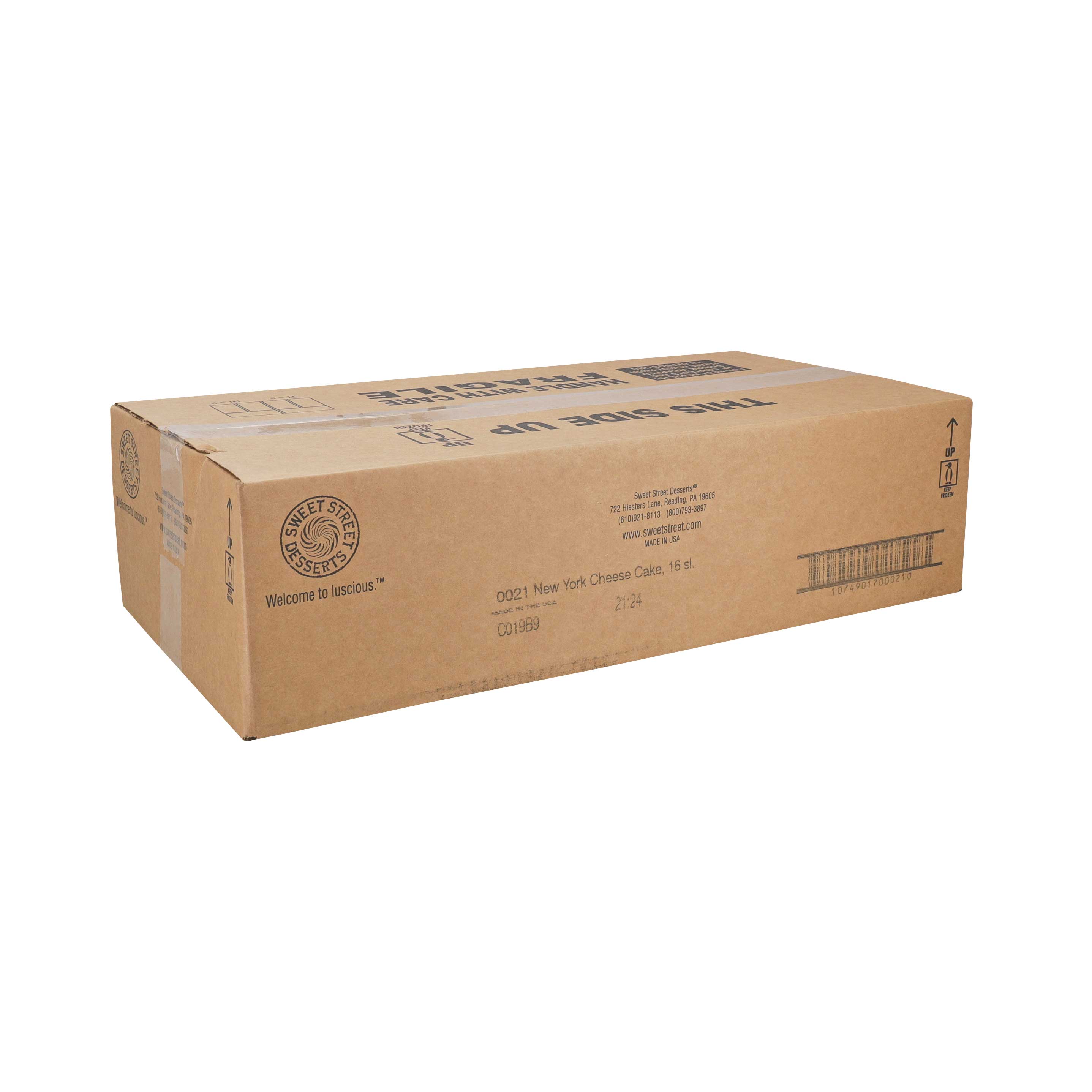 Sweet Street New York Cheesecake, 16 Slice -- 4 per case.