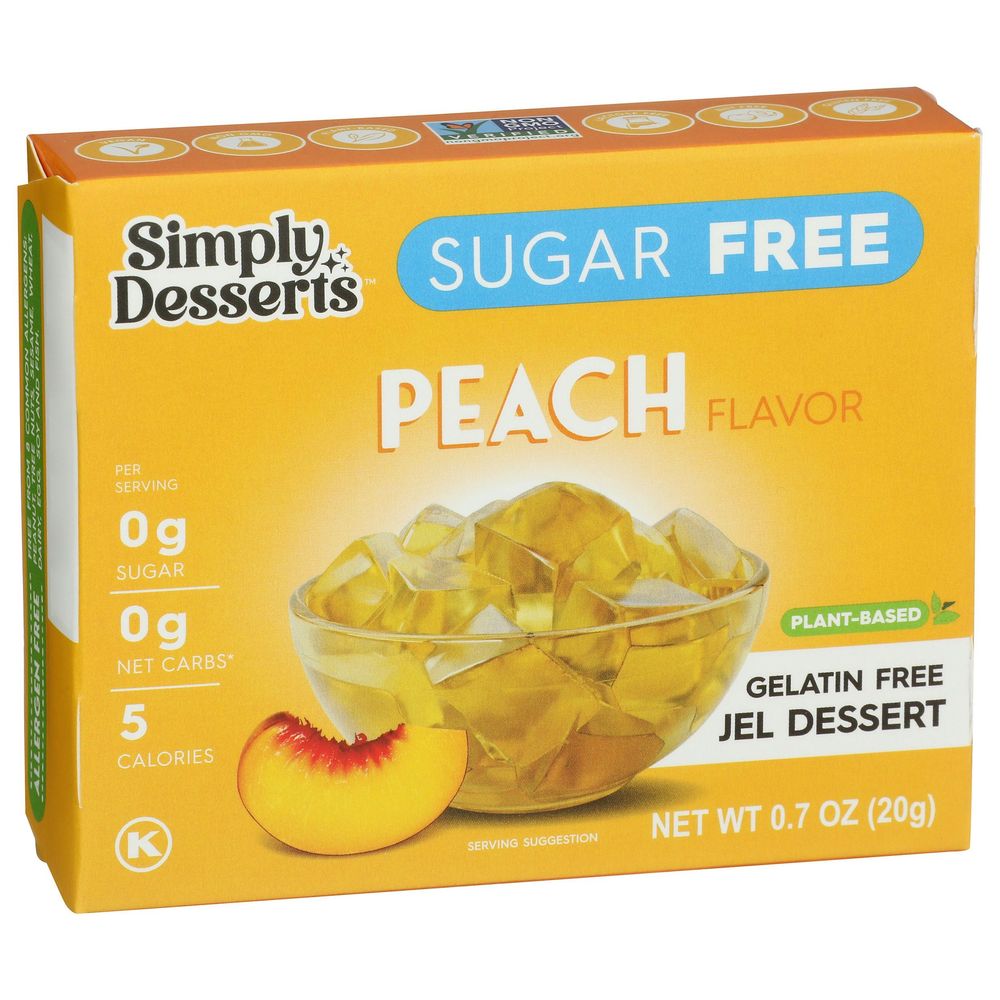 Simply Desserts Peach Jel Dessert, 0.7 Ounce -- 6 Per Case