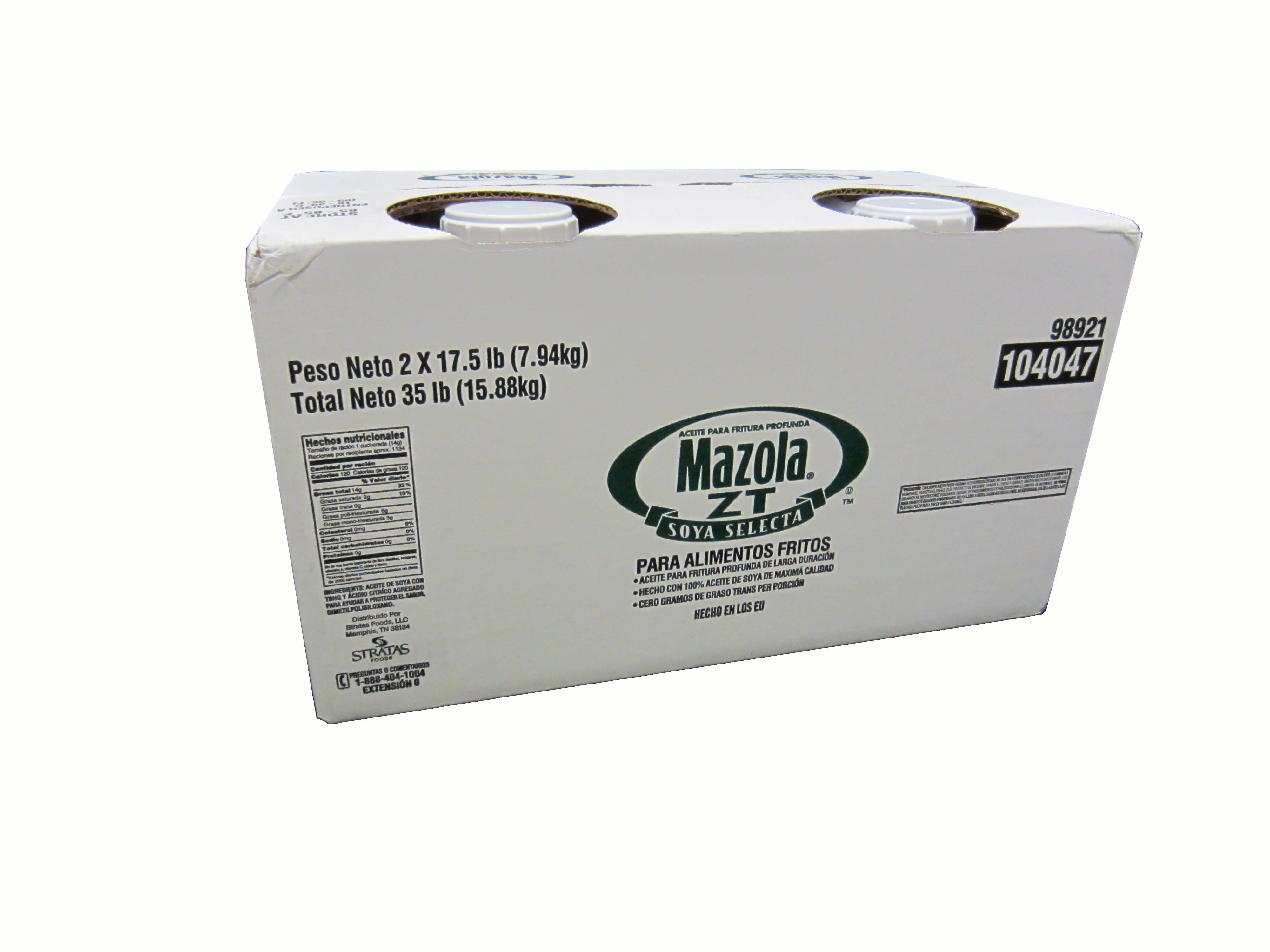 Mazola Zt Fat Select Clear Soy Oil, 17.5 Pound -- 2 Per Case