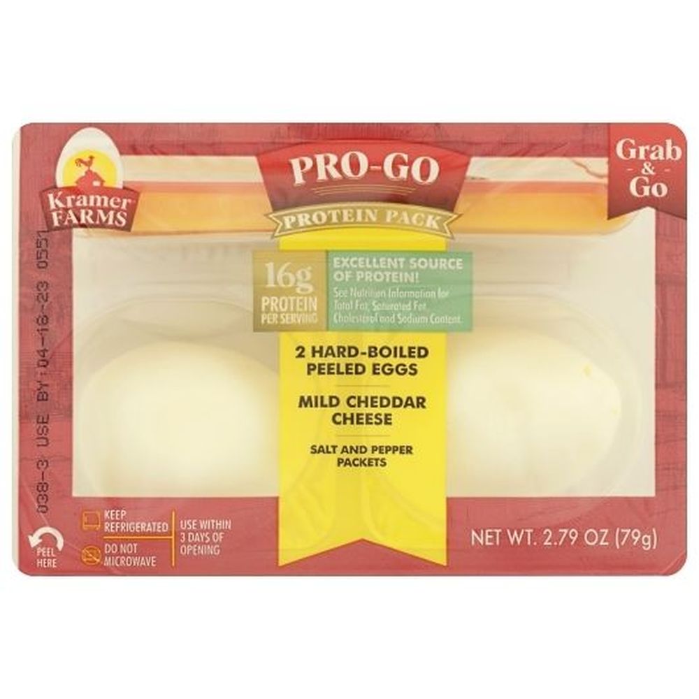 Kramer Farms Pro-go Protein Hard-boiled Peeled Eggs And Cheese, 2.79 Ounce -- 12 Per Case