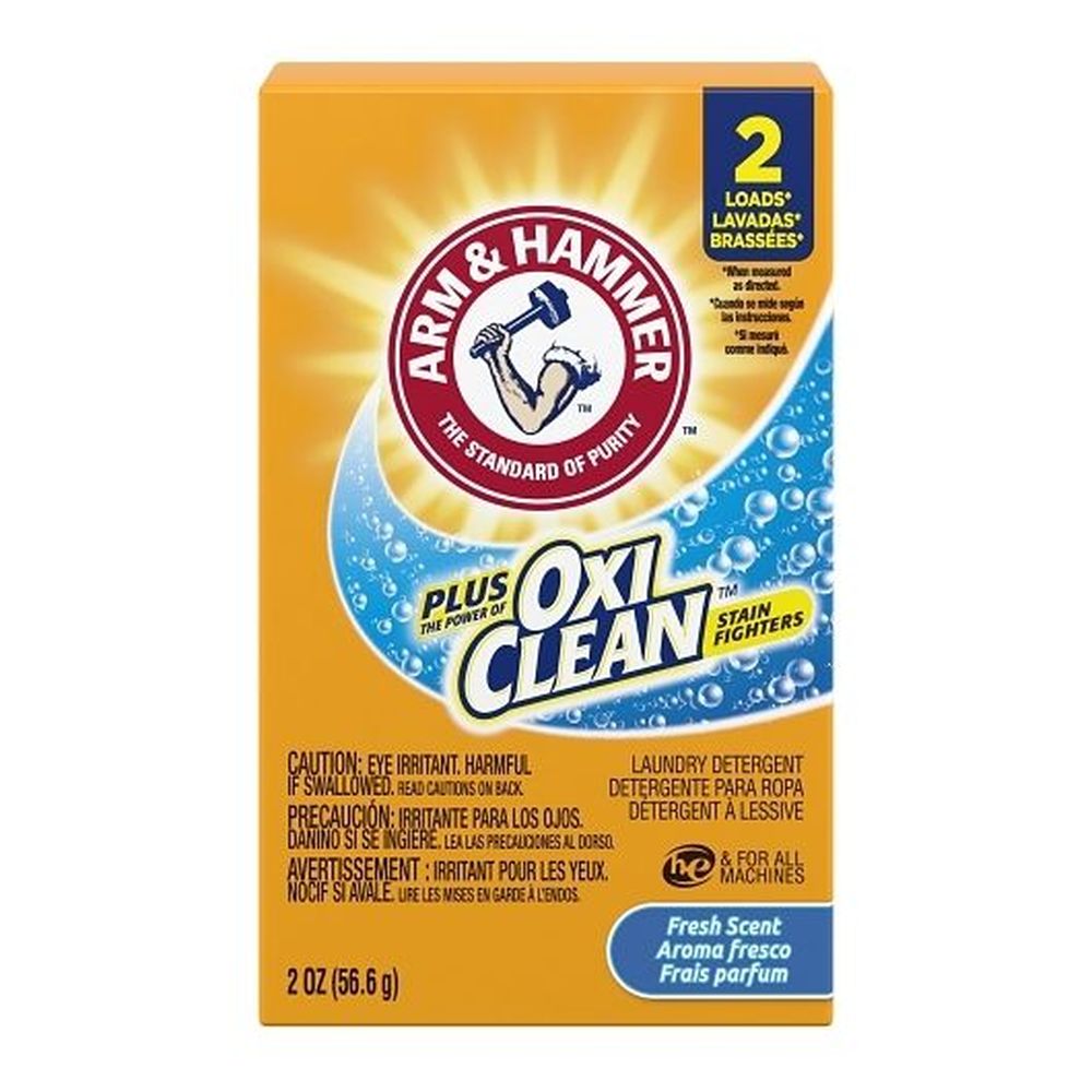 Arm & Hammer Plus Oxiclean Fresh Scent Powder Laundry Detergent, 2 Ounce -- 156 Per Case
