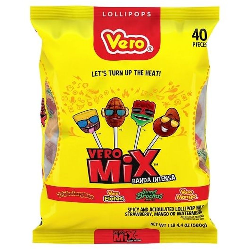 Vero Mix Fuego Mixed Lollipop, 40 Count -- 7 Per Case