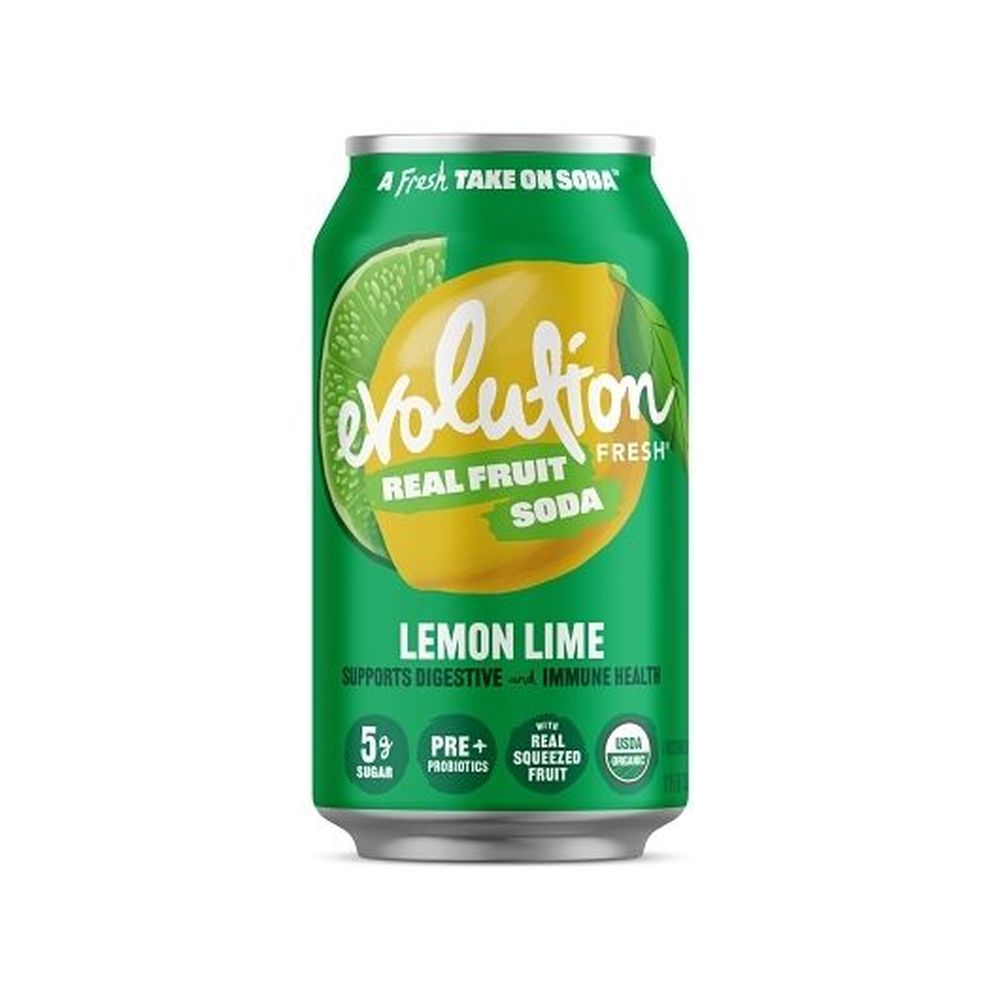 Evolution Fresh Organic Lemon Lime Real Fruit Soda, 12 Fluid Ounce -- 6 per case