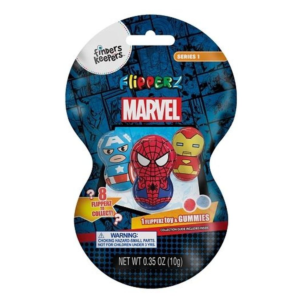 アメトイ。フーバー。 Finders Keepers Marvel Flipperz with Gummy, 0.35 Ounce - 24 per case
