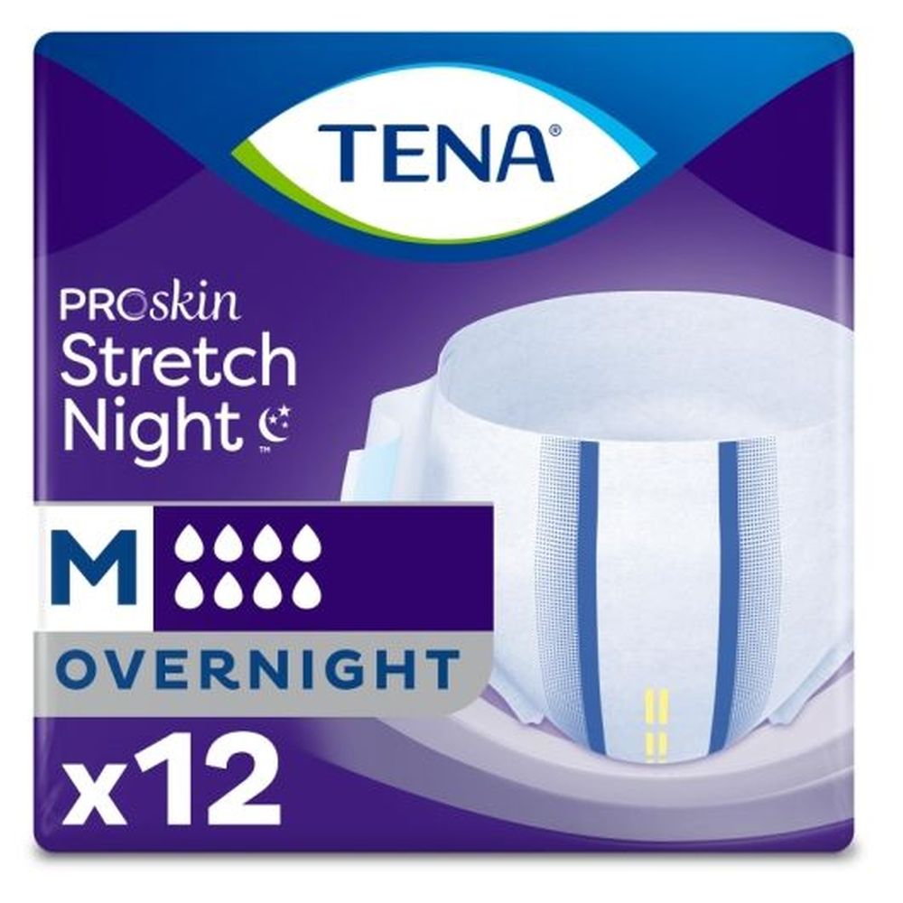 Tena Pro Skin Medium Stretch Overnight Briefs, 12 Count -- 4 Per Case