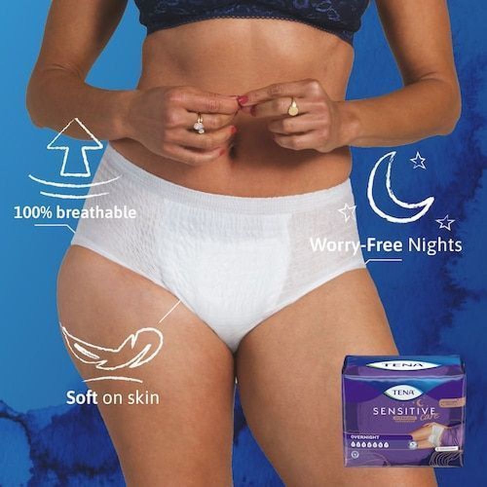 Tena Sensitive Care Large Overnight Underwear, 16 Count -- 4 Per Case