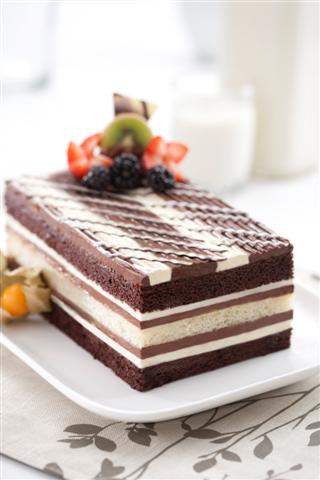 The Original Cakerie 6 Cut Super Size Triple Chocolate Tiger Dessert Cake -- 2 Per Case