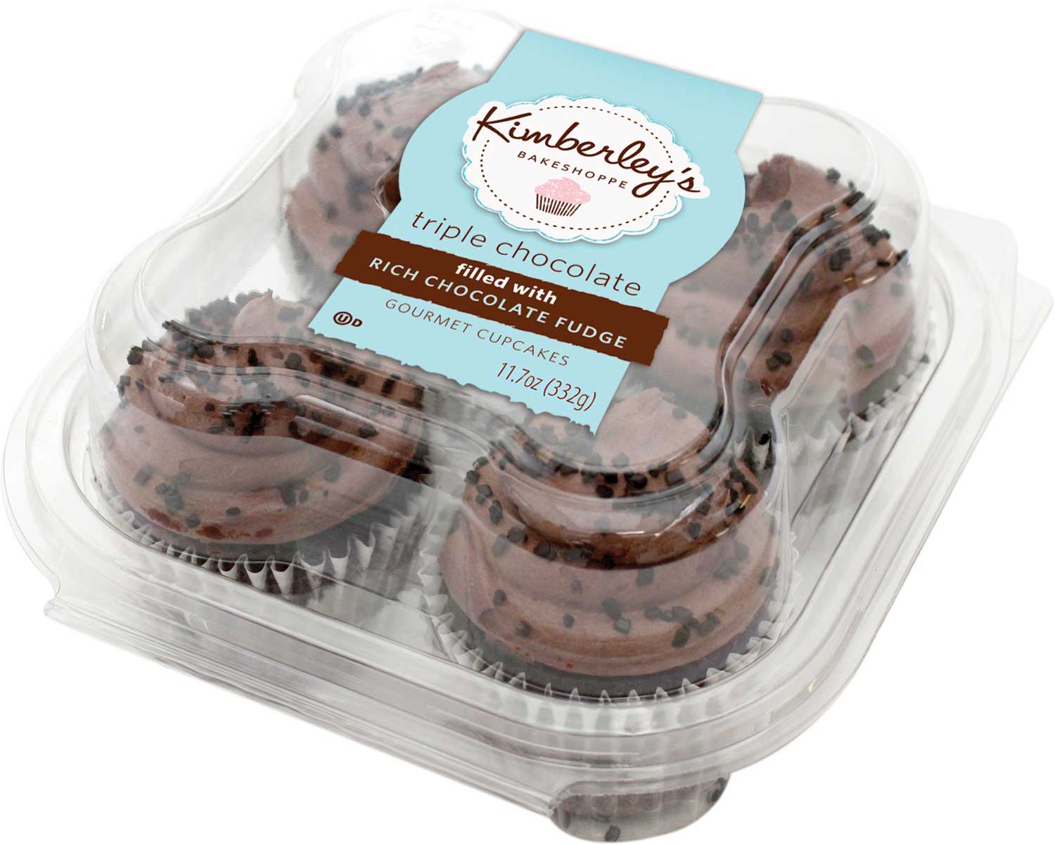 Kimberley's Bakeshoppe Triple Chocolate Gourmet Cupcake, 11.7 Ounce -- 12 Per Case