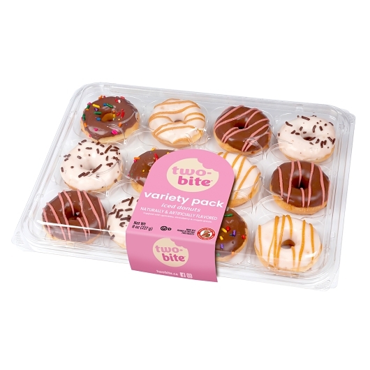 Two-bite Everyday Assorted Mini Donut, 8 Ounce -- 12 Per Case