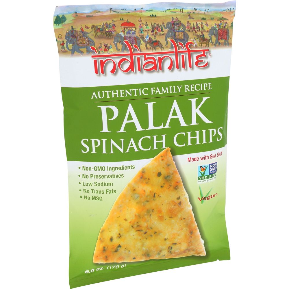 Indianlife Palak Spinach Chips, 6 Ounce -- 12 Per Case