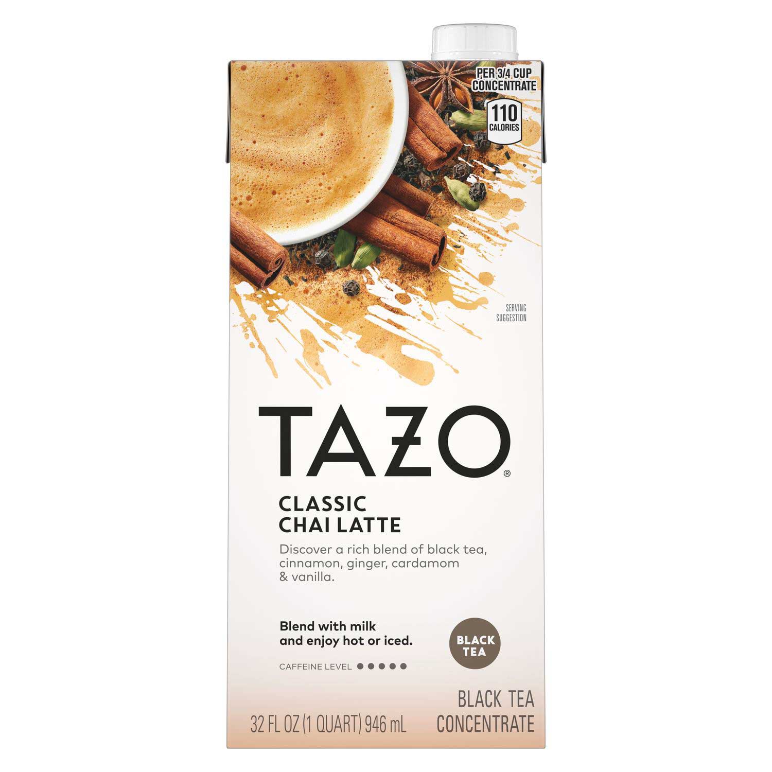 Tazo Chai Classic Latte Tea Concentrate 1:1, 32 ounce -- 6 per case