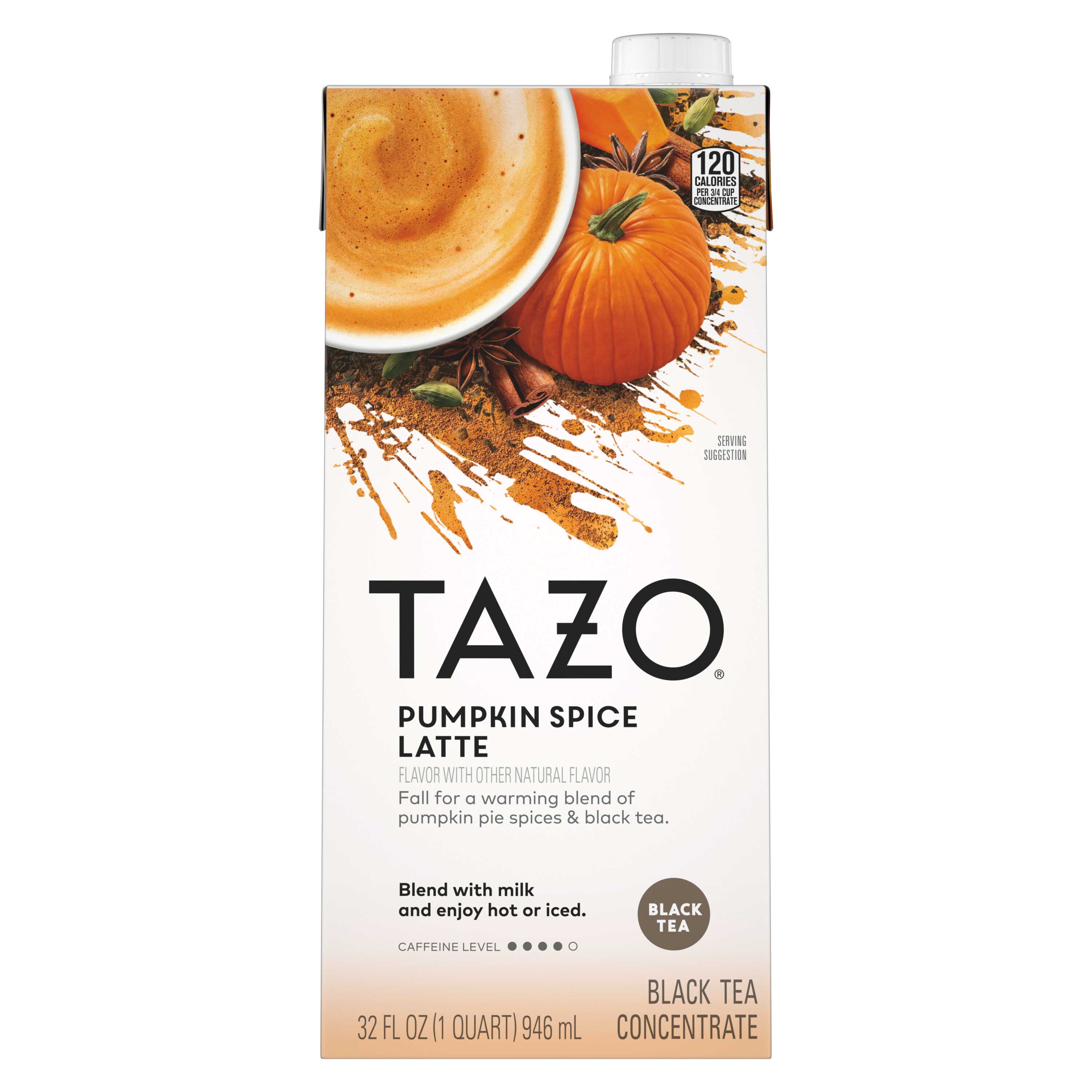 TAZO Pumpkin Spice Latte Concentrate, 32 Fluid Ounce -- 6 per case
