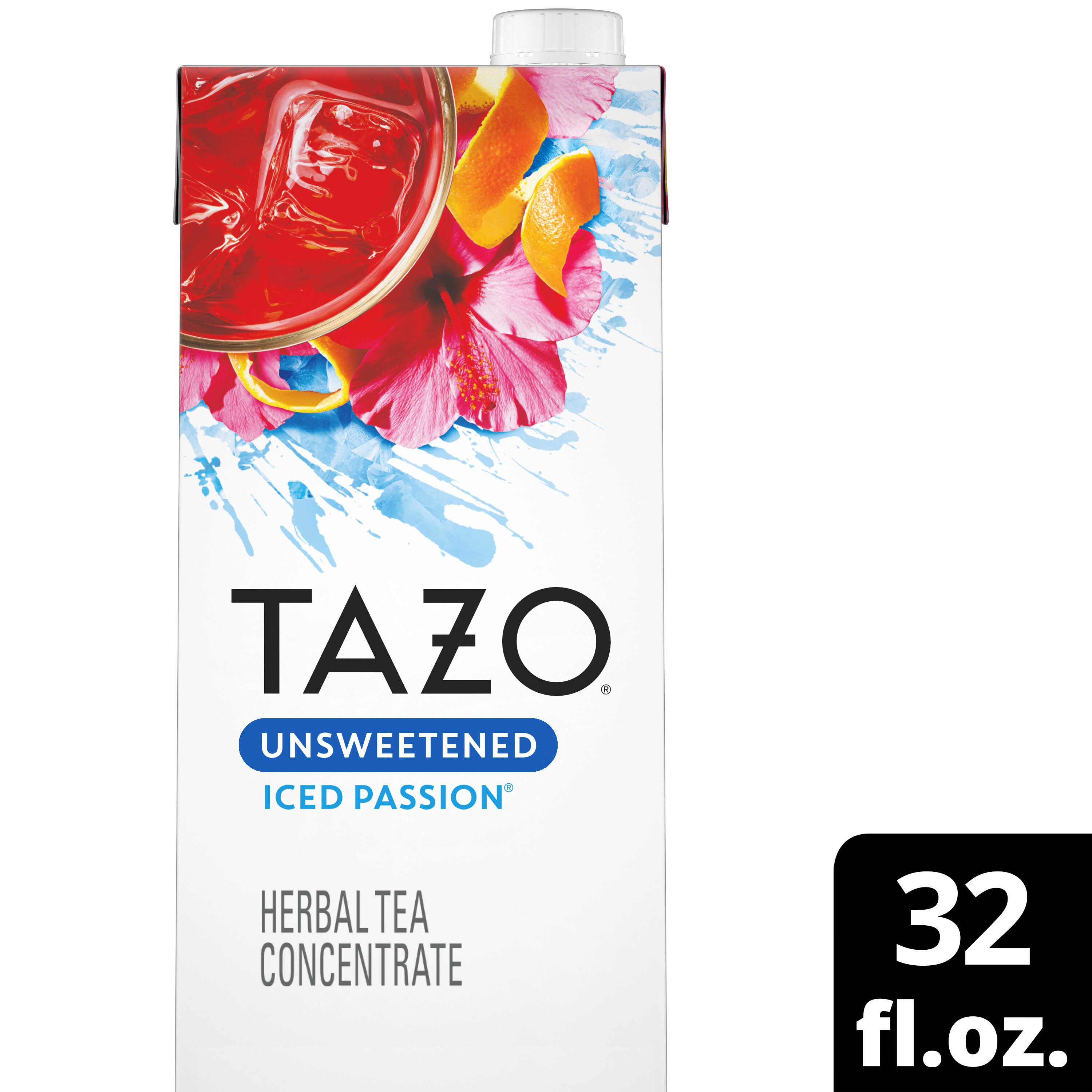 Tazo Passion Unsweetened Iced Herbal Tea Concentrate, 32 Ounce -- 6 per case
