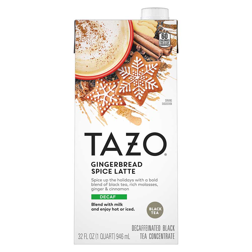 TAZO Gingerbread Spice Latte Decaffinated Black Tea Concentrate, 32 Ounce -- 6 per case