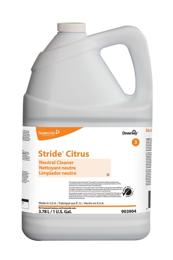 Stride Orange Liquid Floor Cleaner, 1 Gallon -- 4 Per Case