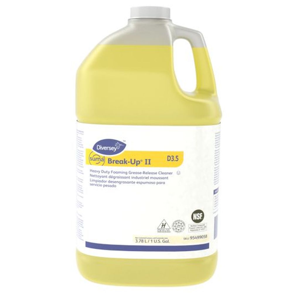 Diversey Break Up Ii D3.5 Heavy-duty Foaming Grease-release Cleaner, 1 Gallon - 4 Per Case