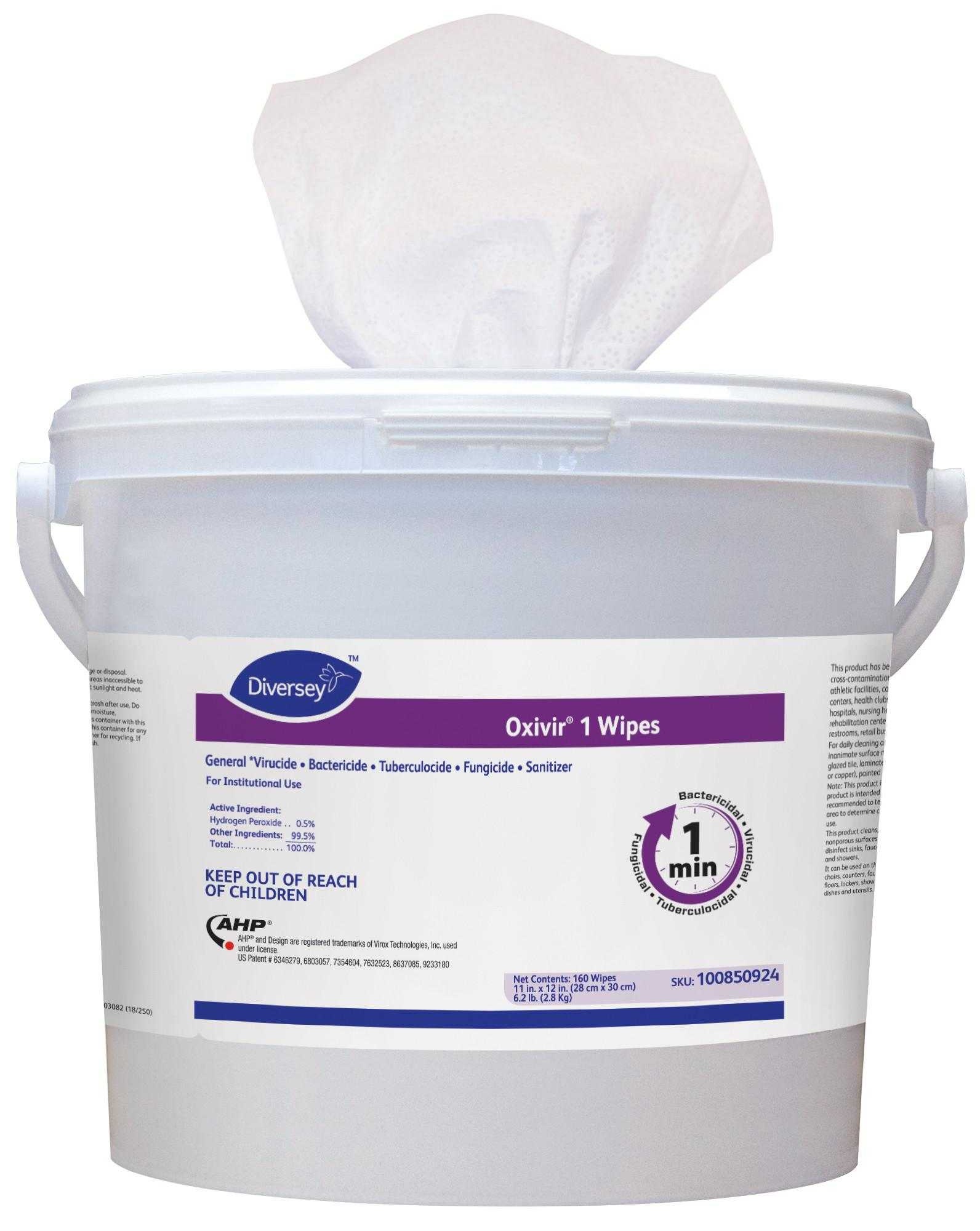 Oxivir Disinfectant Cleaner Wipes, Bucket, 160 Count -- 4 Per Case