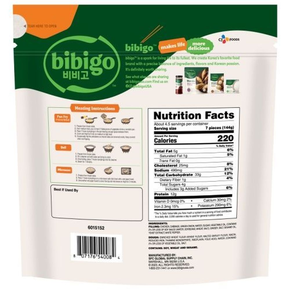 Bibigo Chicken And Vegetable Dumpling Potsticker, 24 Ounce -- 9 Per Case