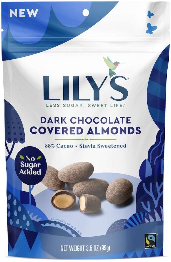 Lily's Sweets Dark Chocolate Covered Almonds, 3.5 Ounce -- 12 Per Case