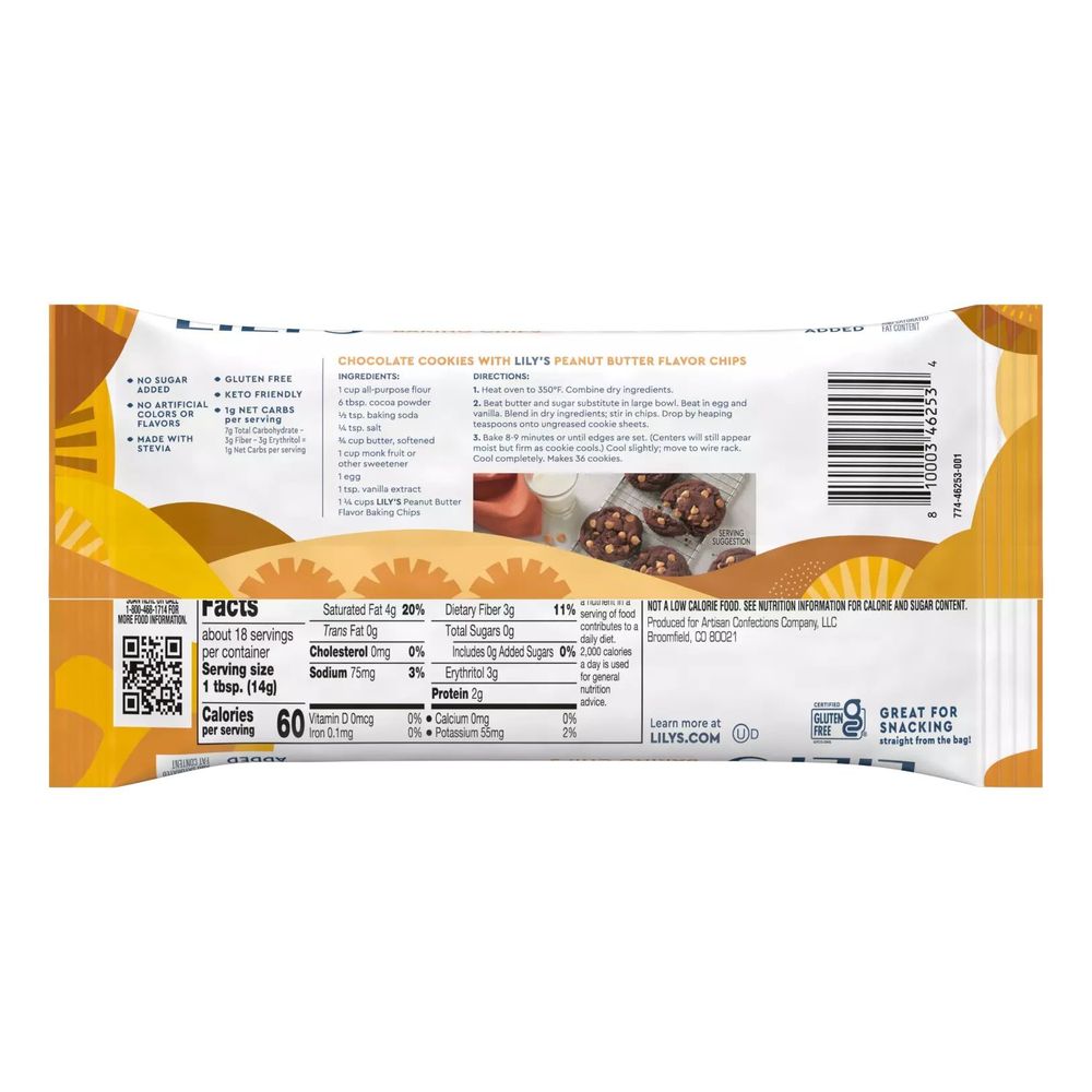 Lilys Peanut Butter Flavor Baking Chips, 9 Ounce -- 12 Per Case