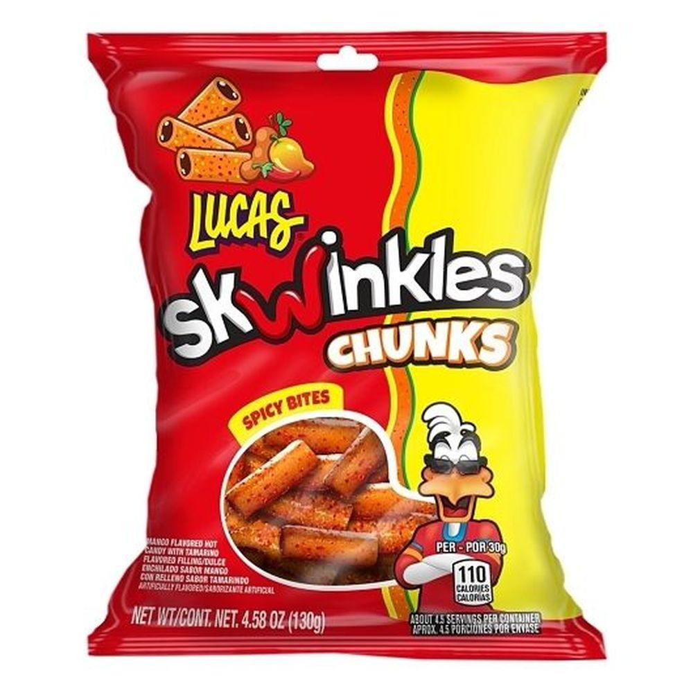Lucas Skwinkles Chunks Spicy Bites, 4.59 Onzas -- 12 Por Caja