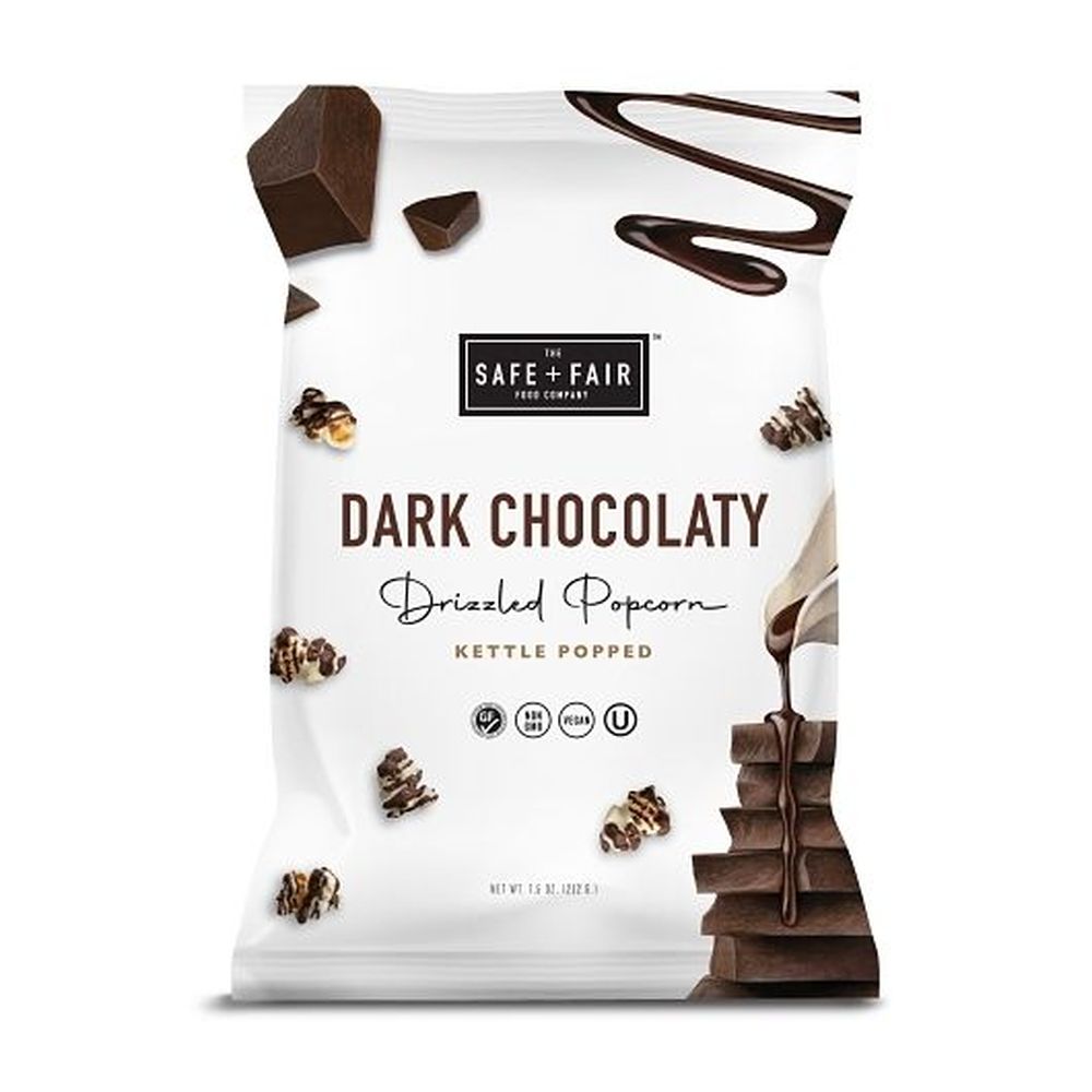 Safe + Fair Dark Chocolaty Drizzled Popcorn, 5.5 Ounce -- 6 Per Case