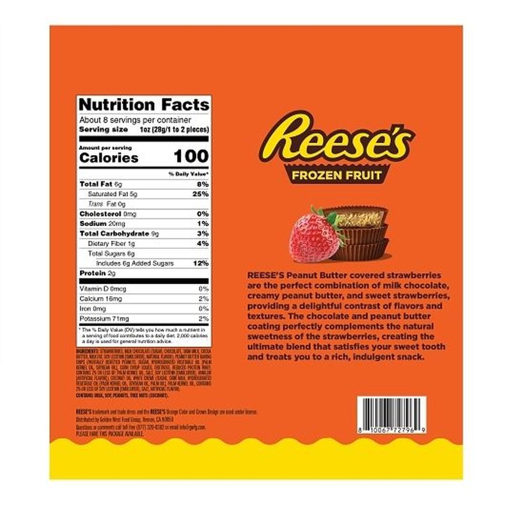 Reese's Strawberry Slices In Peanut Butter And Milk Chocolate, 8 Ounce -- 8 Per Case