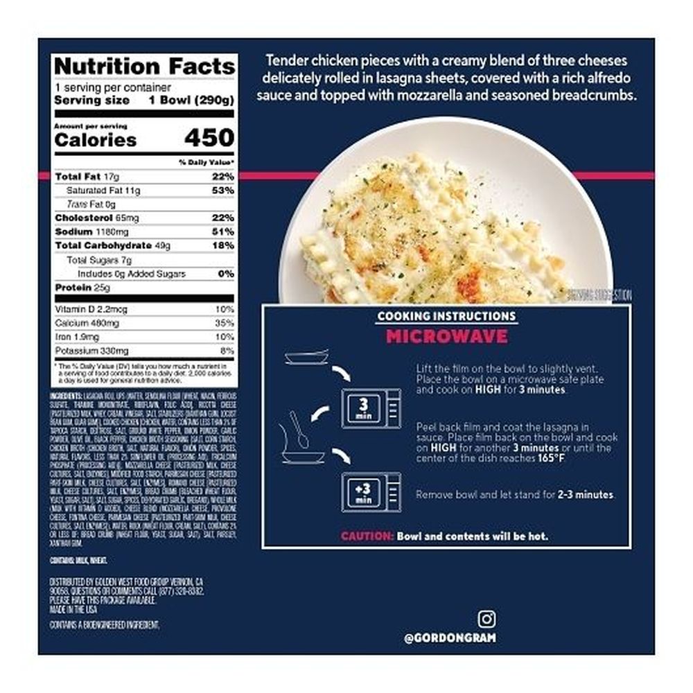 By Chef Ramsay Chicken Alfredo Lasagna, 10.24 Ounce -- 8 Per Case