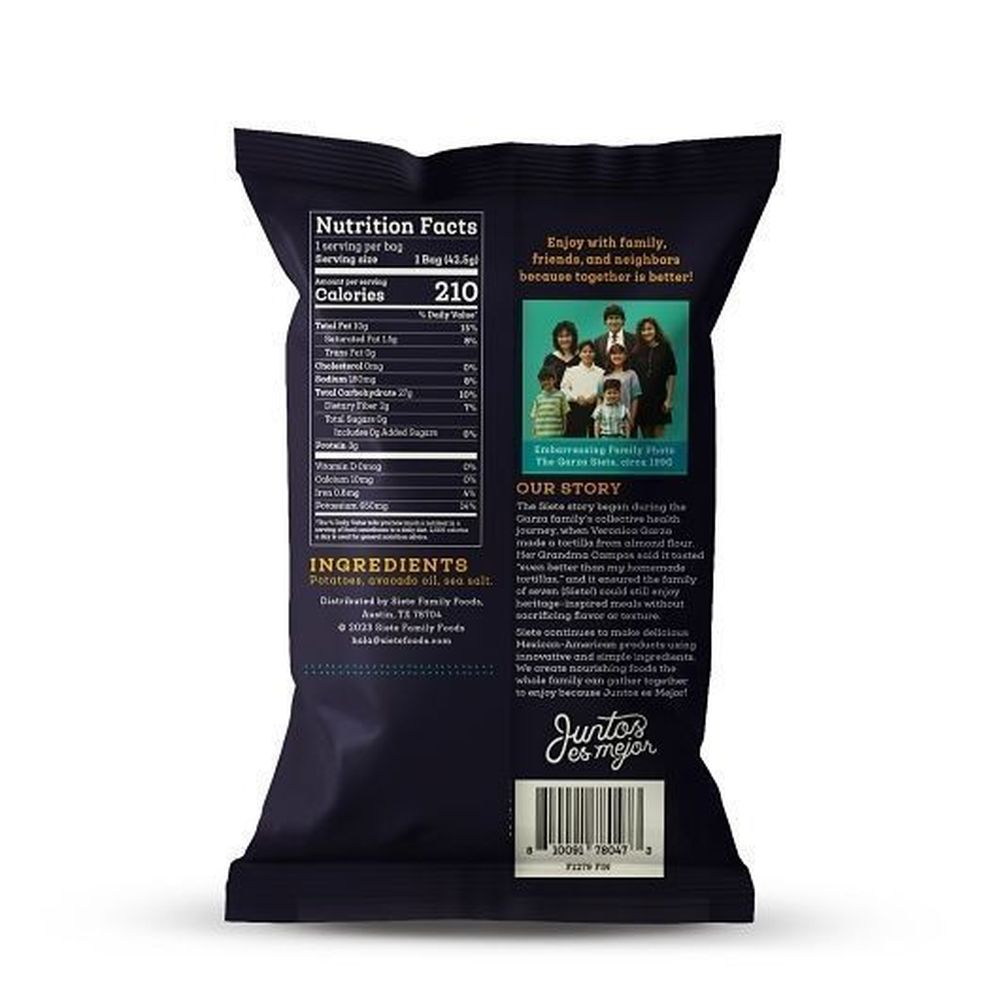 Siete Sea Salt Kettle Cooked Potato Chips, 1.5 Ounce -- 24 Per Case