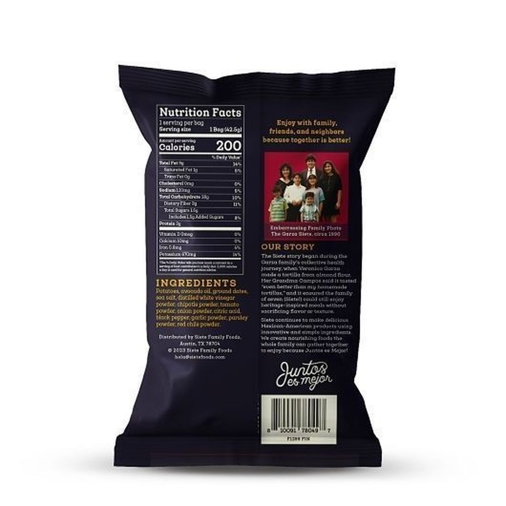 Siete Chipotle Bbq Kettle Cooked Potato Chips, 1.5 Ounce -- 24 Per Case