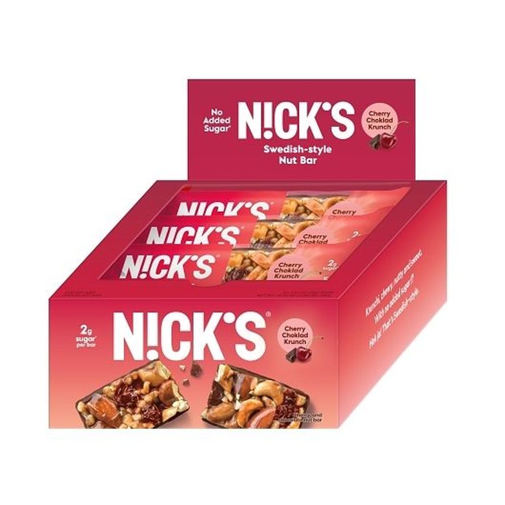 Nicks Cherry Choklad Krunch Swedish-style Nut Bar, 1.24 Pound -- 8 Per Case