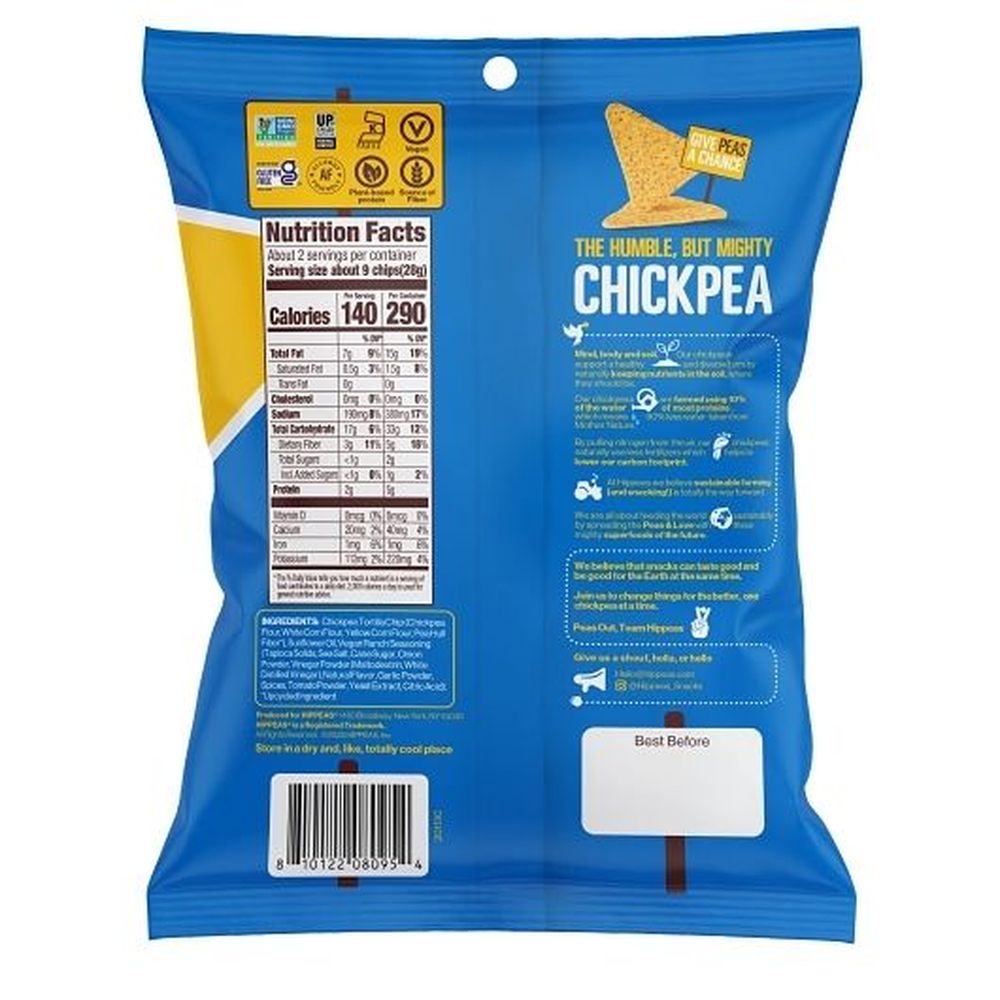 Hippeas Rockin Ranch Tortilla Chips, 2 Ounce -- 6 Per Case