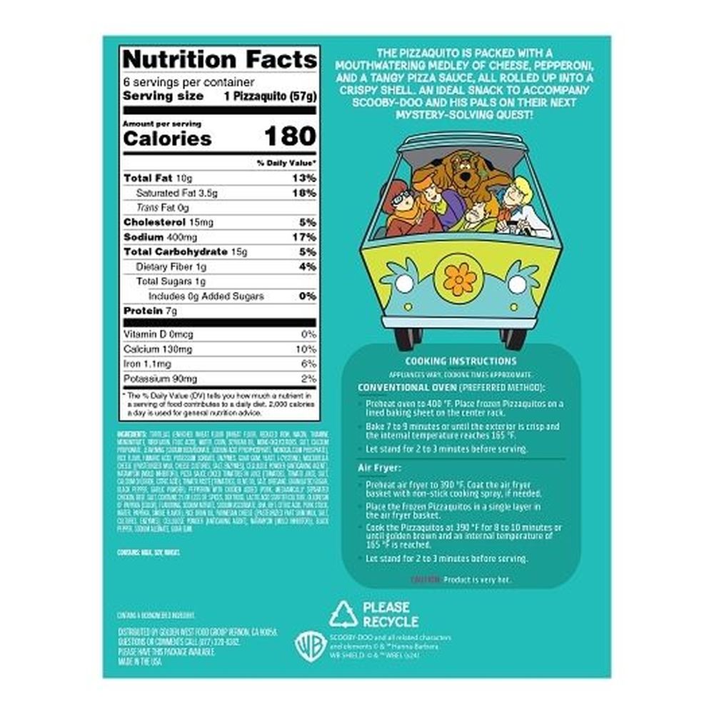 Scooby Doo Pizzaquito, 12 Ounce -- 6 Per Case