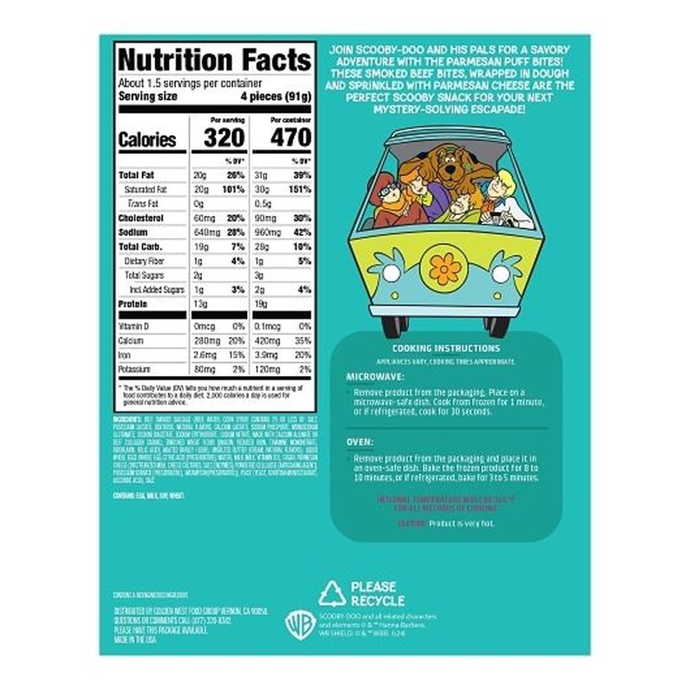 Scooby Doo Parmesan Puff Bites, 4.8 Ounce -- 6 Per Case