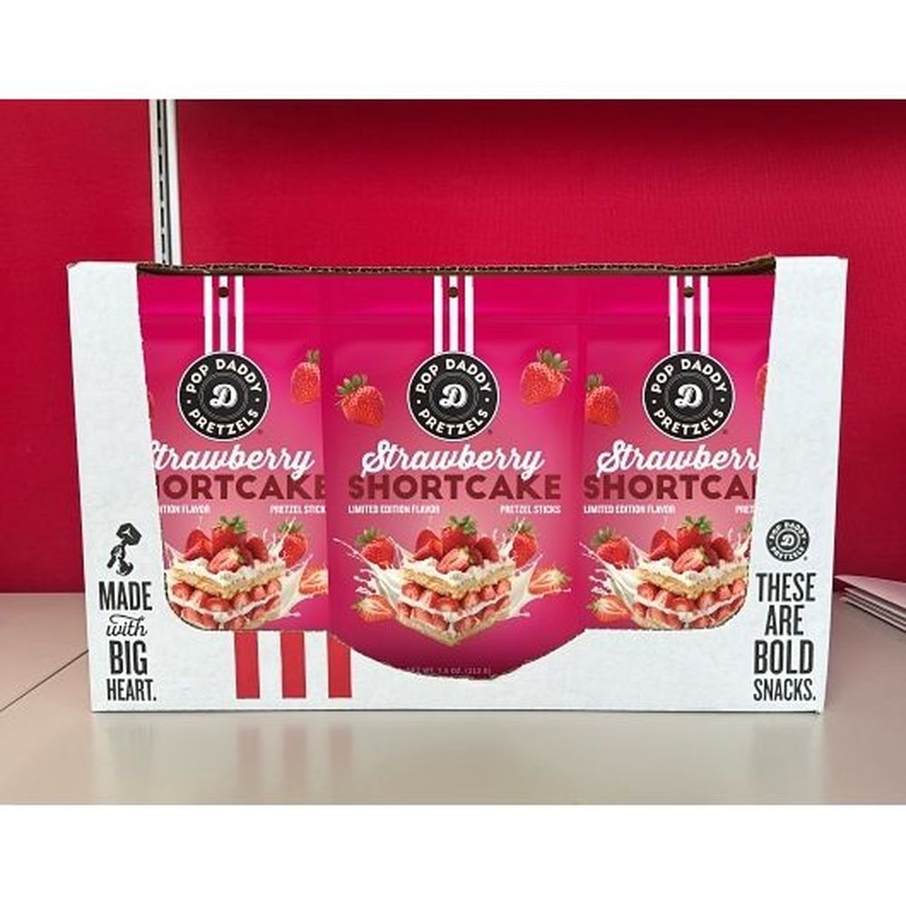 Pop Daddy Strawberry Shortcake Seasoned Pretzel Sticks, 7.5 Ounce -- 12 Per Case