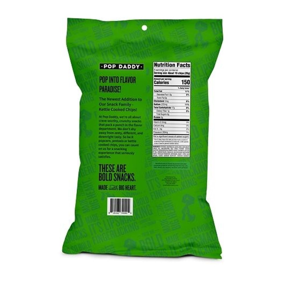 Pop Daddy Spicy Dill Pickle Kettle Cooked Potato Chips, 5 Ounce -- 12 Per Case
