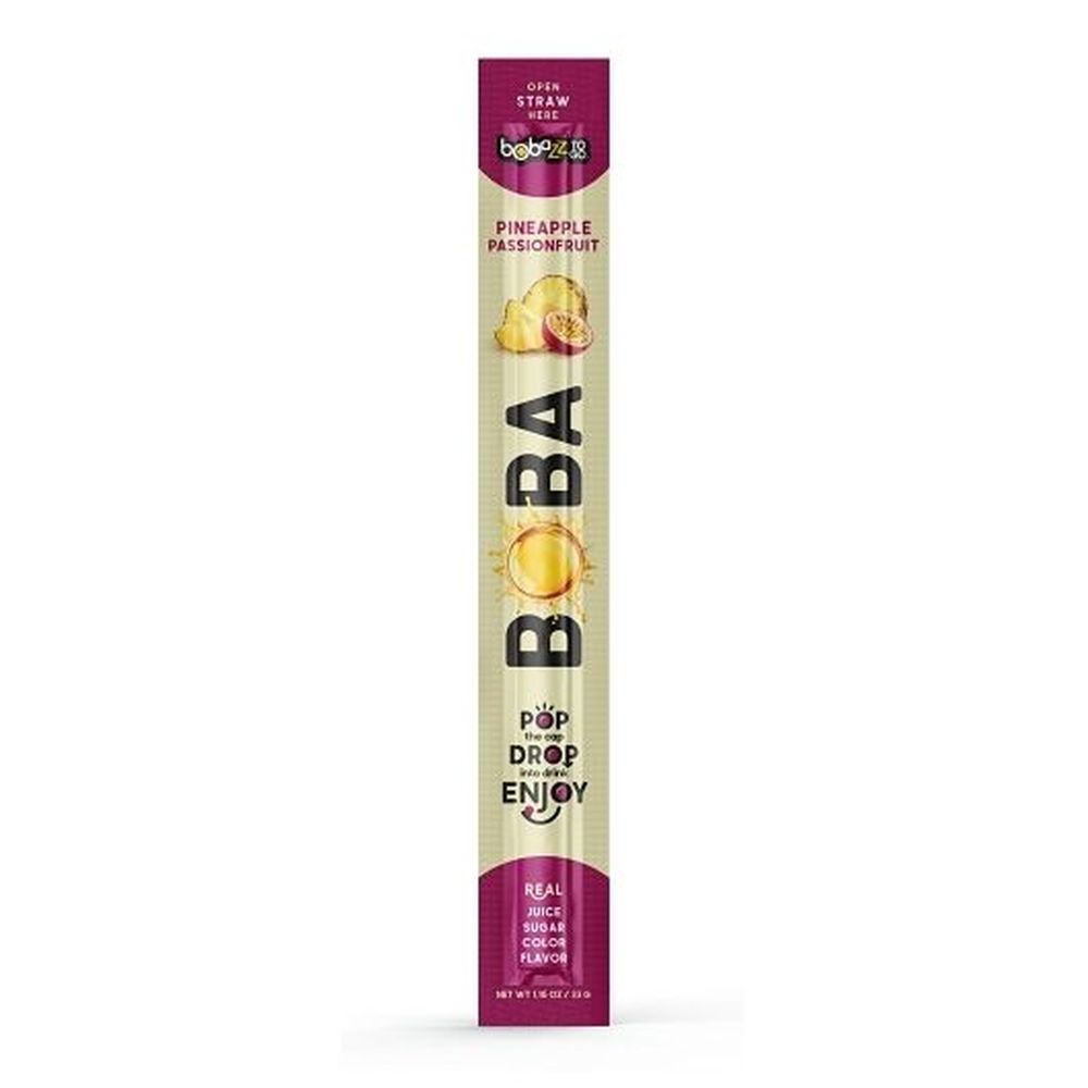 Bobazz To Go Pineapple Passionfruit Boba Straw, 1.06 Ounce -- 32 Per Case