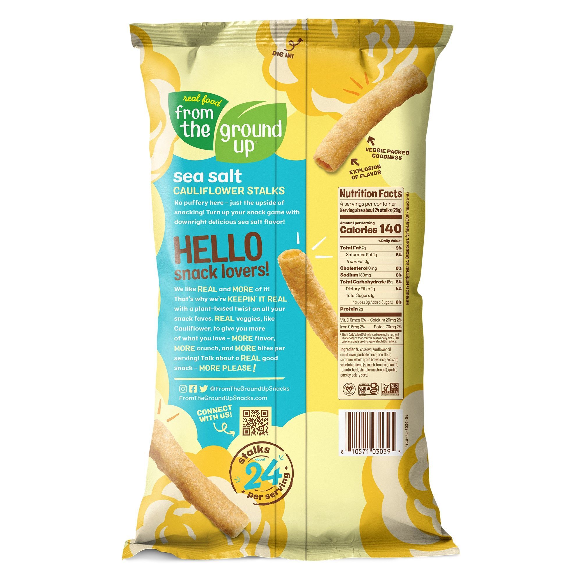 From The Ground Up Sea Salt Cauliflower Stalk, 4 Ounce -- 12 Per Case