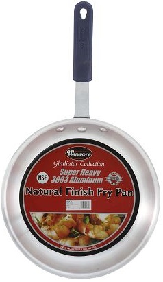 Winco Gladiator Natural Finish Aluminum Fry Pan With Silicone Sleeve, 14 Inch -- 6 Per Case