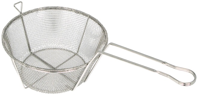 Winco Round 6 Mesh Wire Fry Basket, 10 7/16 X 10 7/16 X 5 5/16 Inch -- 20 Per Case