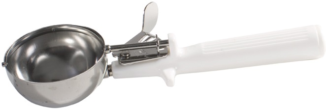 Winco Deluxe Stainless Steel One-piece White Handle Size 6 Ice Cream Disher, 5 1/3 Ounce -- 36 Per Case