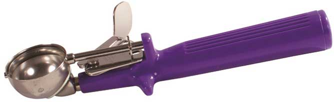 Winco Deluxe Stainless Steel One-piece Purple Handle Size 40 Ice Cream Disher, 0.75 Ounce -- 36 Per Case
