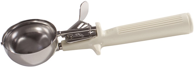 Winco Deluxe Stainless Steel One-piece Ivory Handle Size 10 Ice Cream Disher, 3.5 Ounce -- 36 Per Case
